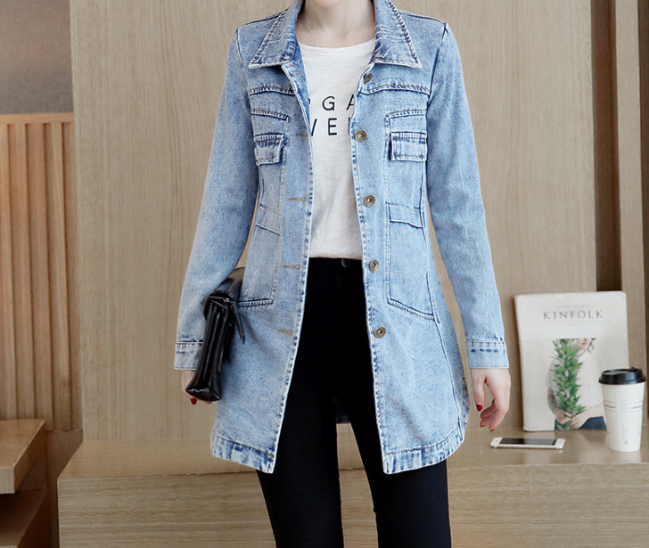 Alia | Women's Long Denim Jacket – Relaxed Fit, Retro Vibes & Ultra-Stylish