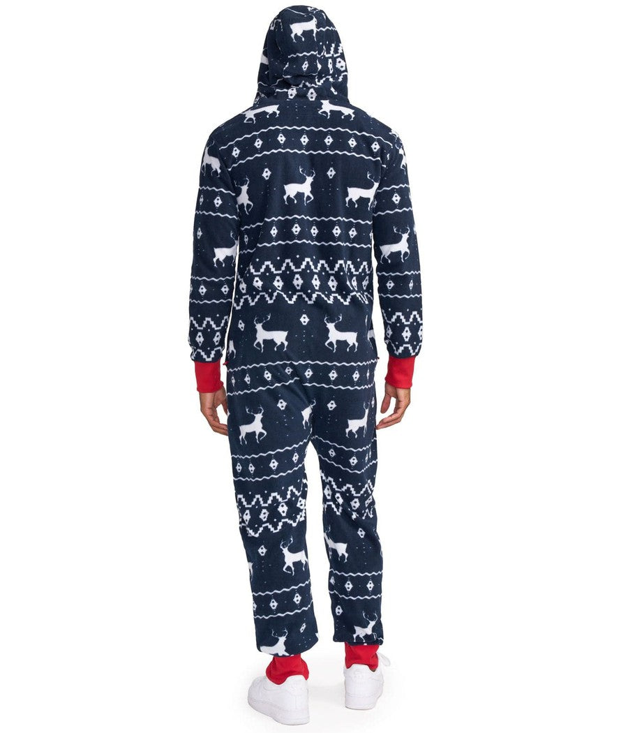 Arctic | Men's Blue Reindeer Jumpsuit – Soft, Plush & Holiday-Ready