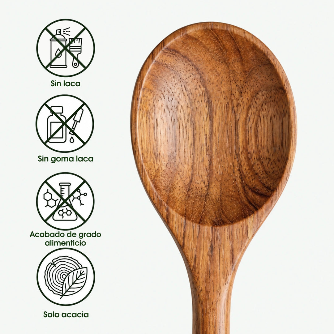 Juego de Utensilios de Acacia de Hoja Pequeña NELVAY