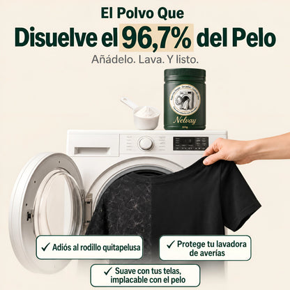 El polvo NELVAY que disuelve el 96.7% del pelo de mascota en la lavadora: añádelo, lava y listo