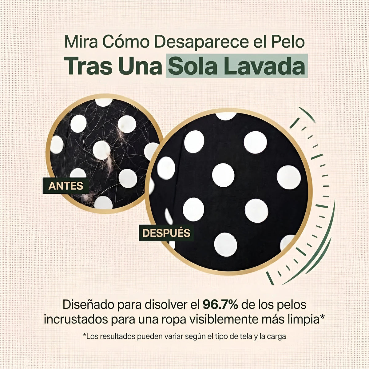 Antes y después: así desaparece el pelo de la tela negra tras una sola lavada con NELVAY