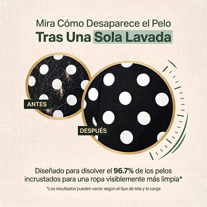 Antes y después: así desaparece el pelo de la tela negra tras una sola lavada con NELVAY