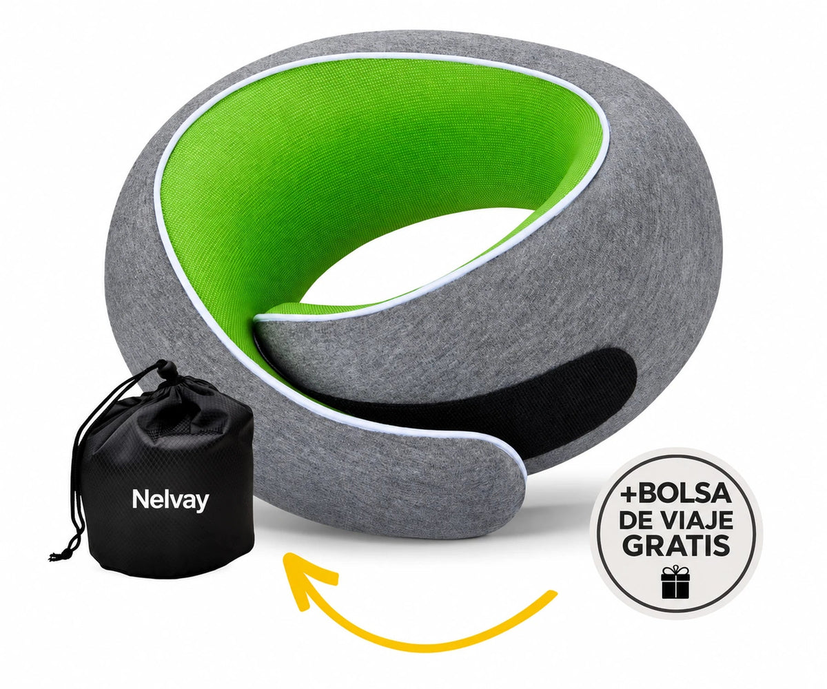 Almohada de viaje NELVAY verde