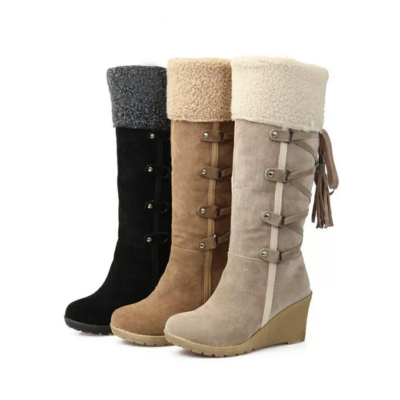 Adele | Women's Warm Winter Wedge Boots – Cozy, Stylish & Cold-Weather Ready