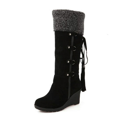 Adele | Women's Warm Winter Wedge Boots – Cozy, Stylish & Cold-Weather Ready