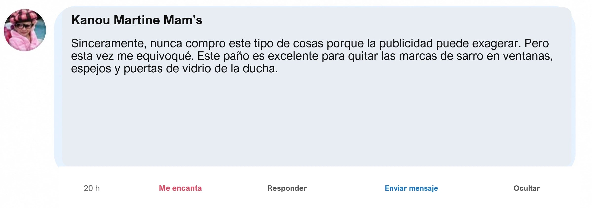 Opinion de un cliente sobre el pano NELVAY