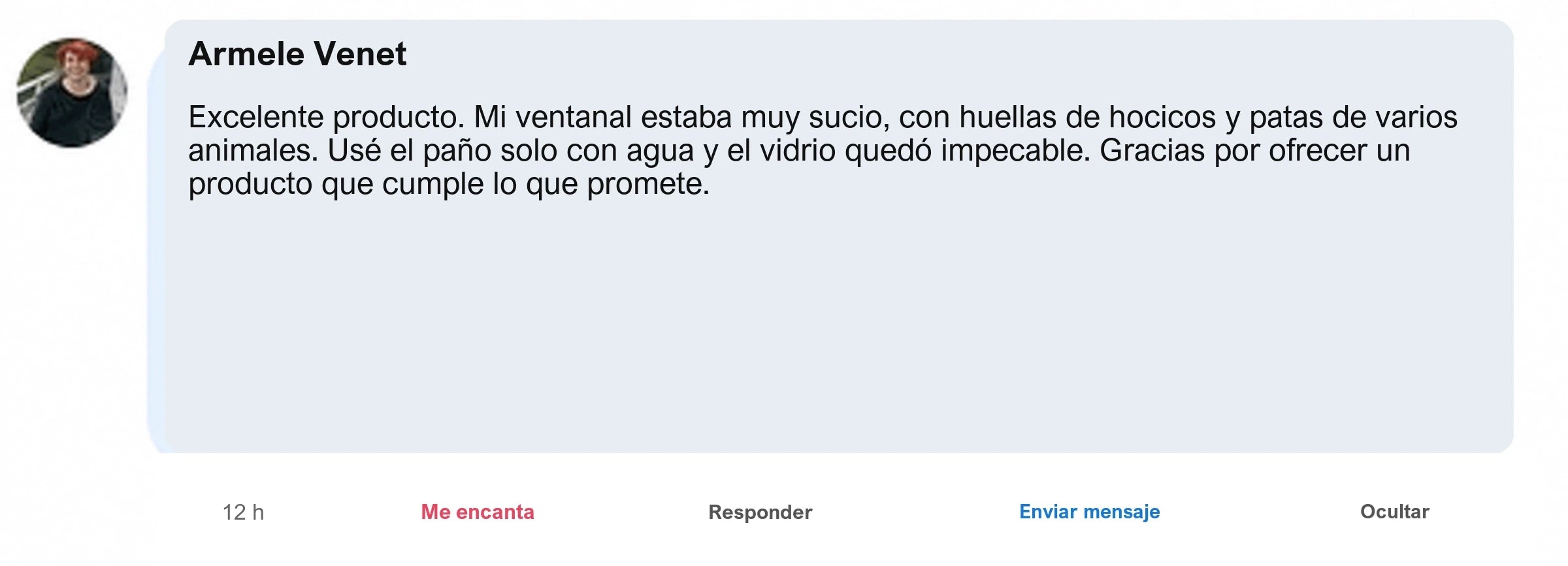 Opinion de un cliente sobre el pano NELVAY