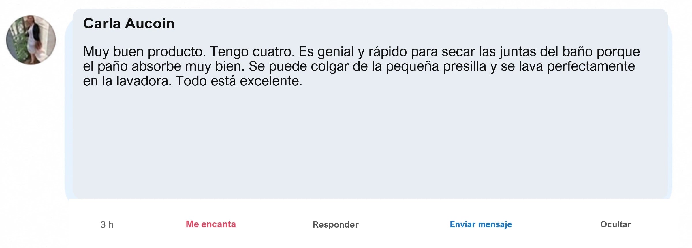 Opinion de un cliente sobre el pano NELVAY