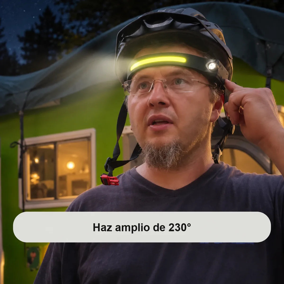 230° de luz: ves el camino completo, no un punto